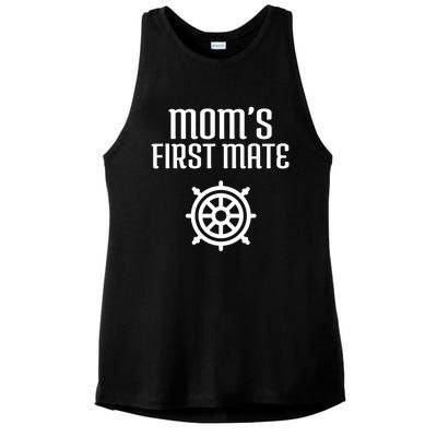 Mom's First Mate Boating Boat Sailor Boat Sailing Captain Gift Ladies PosiCharge Tri-Blend Wicking Tank