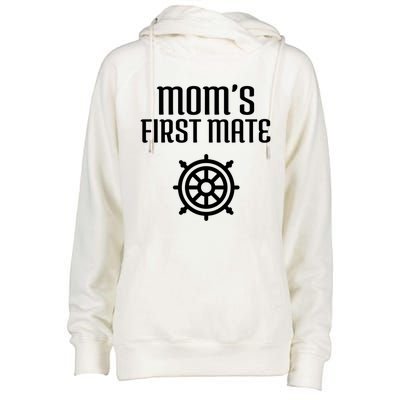 Mom's First Mate Boating Boat Sailor Boat Sailing Captain Gift Womens Funnel Neck Pullover Hood