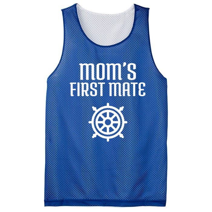 Mom's First Mate Boating Boat Sailor Boat Sailing Captain Gift Mesh Reversible Basketball Jersey Tank