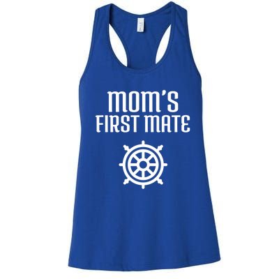 Mom's First Mate Boating Boat Sailor Boat Sailing Captain Gift Women's Racerback Tank