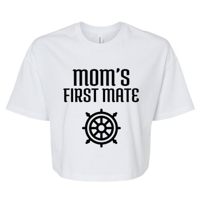 Mom's First Mate Boating Boat Sailor Boat Sailing Captain Gift Bella+Canvas Jersey Crop Tee