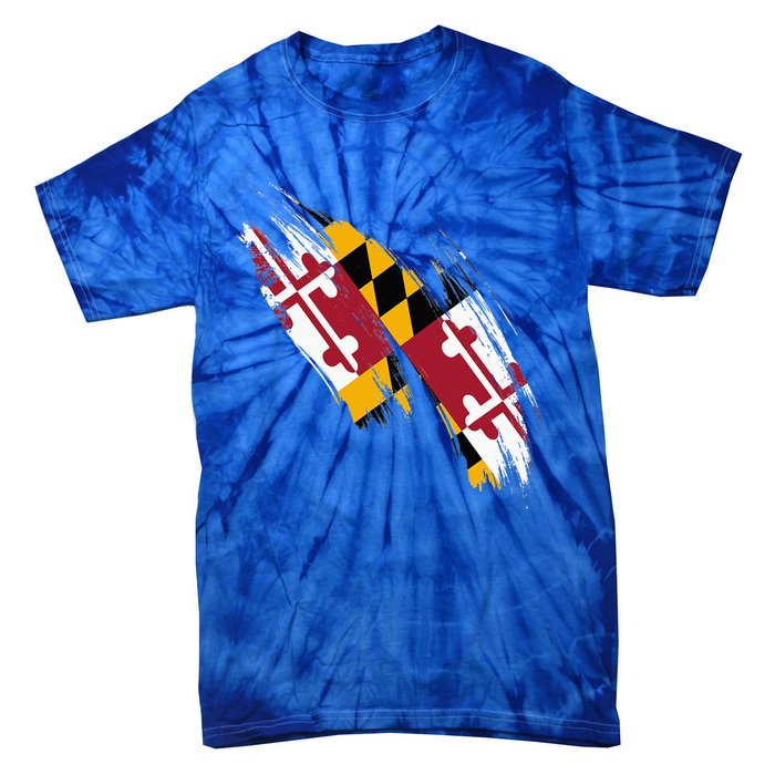 Maryland Flag Marylander Maryland Flag State Pride Tie-Dye T-Shirt