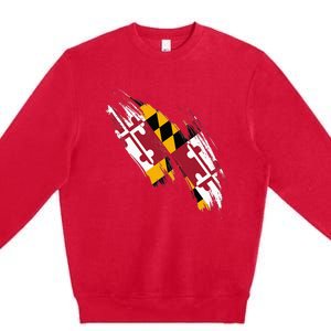 Maryland Flag Marylander Maryland Flag State Pride Premium Crewneck Sweatshirt