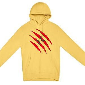 Moroccan Flag Morocco Gift Premium Pullover Hoodie