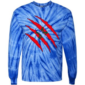 Moroccan Flag Morocco Gift Tie-Dye Long Sleeve Shirt