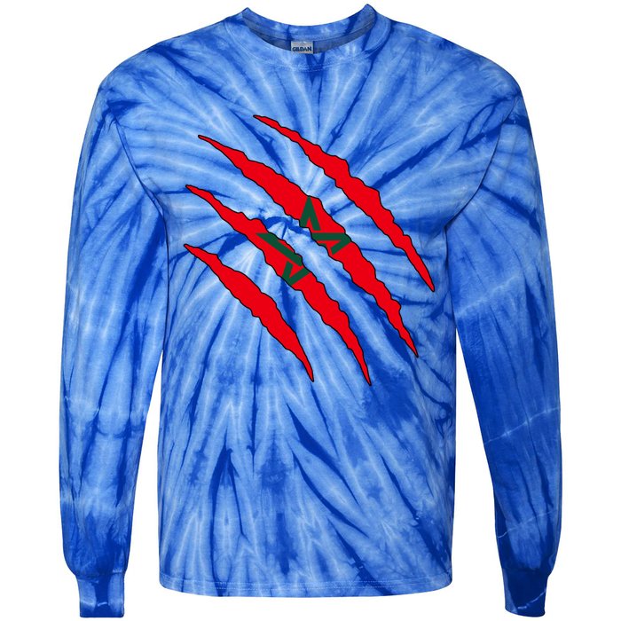 Moroccan Flag Morocco Gift Tie-Dye Long Sleeve Shirt