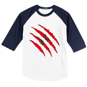 Moroccan Flag Morocco Gift Baseball Sleeve Shirt