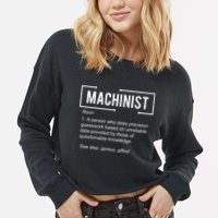 Machinist For Menfunny Machinist Premium Cropped Pullover Crew