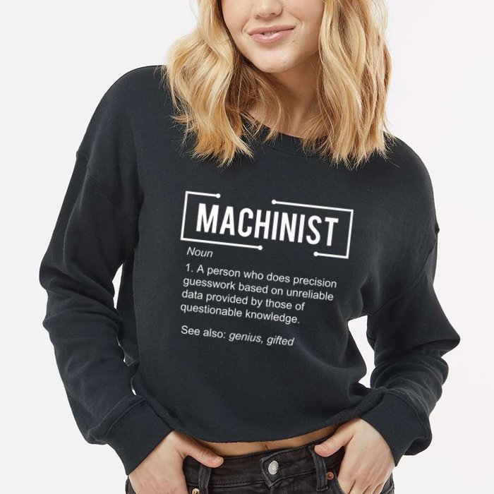 Machinist For Menfunny Machinist Premium Cropped Pullover Crew
