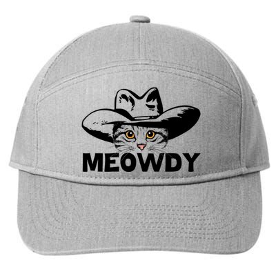 Meowdy Funny Mashup Between Meow And Howdy Cat Meme Great Gift 7-Panel Snapback Hat