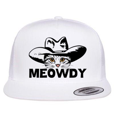 Meowdy Funny Mashup Between Meow And Howdy Cat Meme Great Gift Flat Bill Trucker Hat