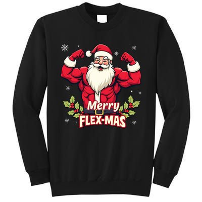 Merry Flexmas Muscles For Christmas Santa Fitness Gym Xmas Sweatshirt