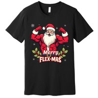 Merry Flexmas Muscles For Christmas Santa Fitness Gym Xmas Premium T-Shirt