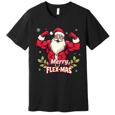 Merry Flexmas Muscles For Christmas Santa Fitness Gym Xmas Premium T-Shirt