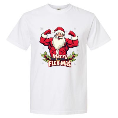 Merry Flexmas Muscles For Christmas Santa Fitness Gym Xmas Garment-Dyed Heavyweight T-Shirt