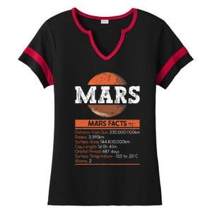 Mars Facts Mars Planet Space Lover Ladies Halftime Notch Neck Tee