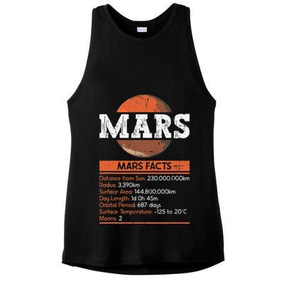 Mars Facts Mars Planet Space Lover Ladies PosiCharge Tri-Blend Wicking Tank