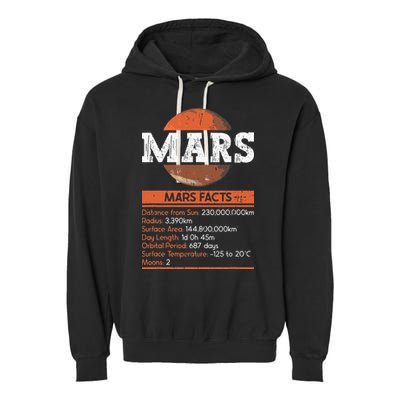 Mars Facts Mars Planet Space Lover Garment-Dyed Fleece Hoodie