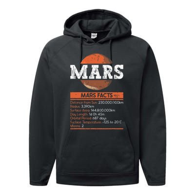 Mars Facts Mars Planet Space Lover Performance Fleece Hoodie