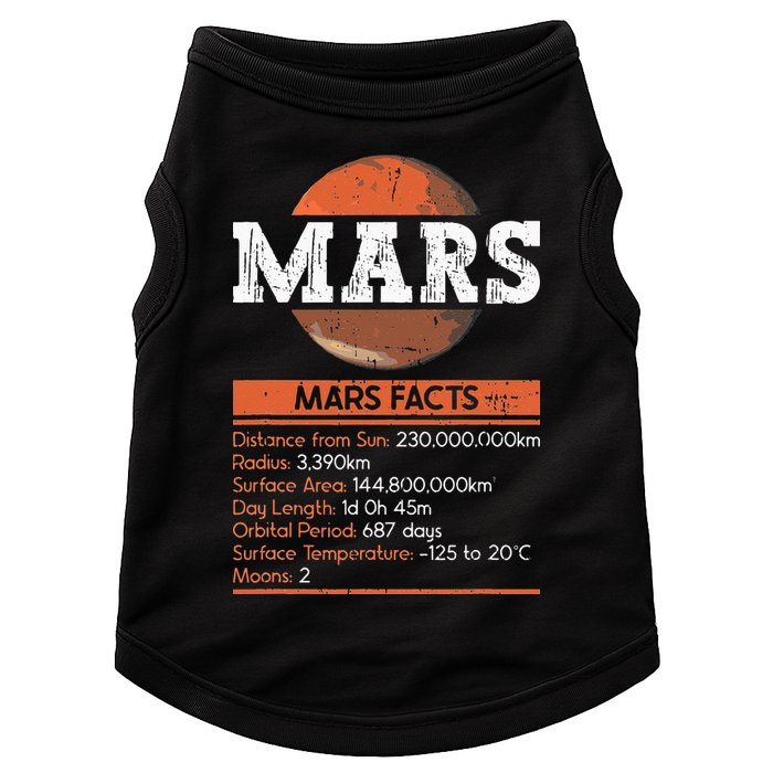 Mars Facts Mars Planet Space Lover Doggie Tank
