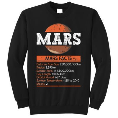 Mars Facts Mars Planet Space Lover Sweatshirt