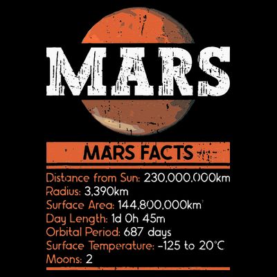 Mars Facts Mars Planet Space Lover T-Shirt