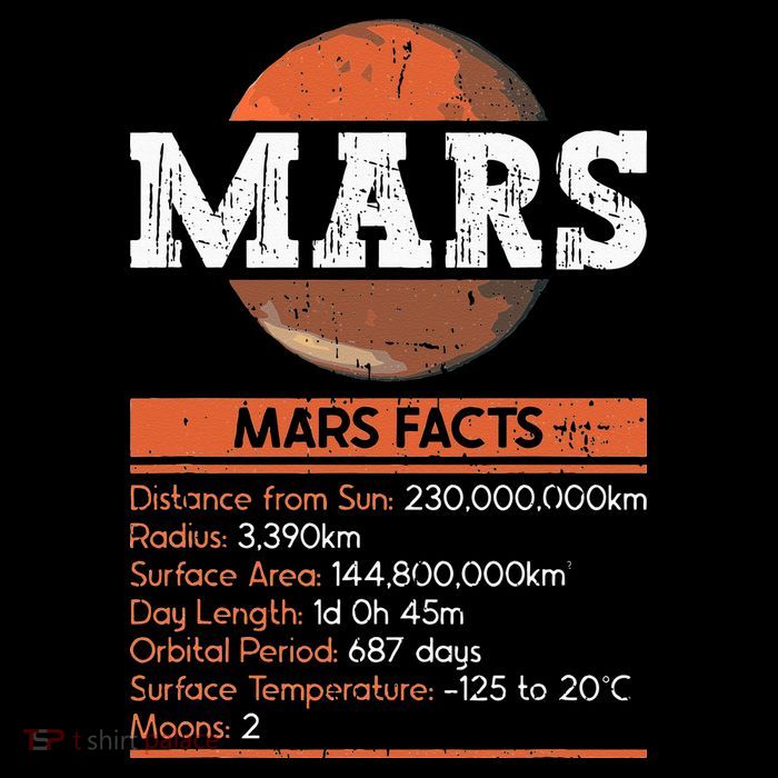 Mars Facts Mars Planet Space Lover T-Shirt