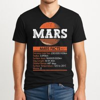 Mars Facts Mars Planet Space Lover V-Neck T-Shirt
