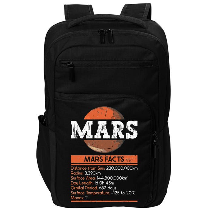 Mars Facts Mars Planet Space Lover Impact Tech Backpack