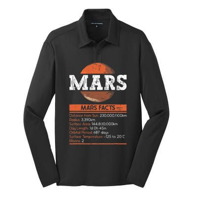 Mars Facts Mars Planet Space Lover Silk Touch Performance Long Sleeve Polo