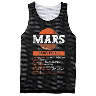 Mars Facts Mars Planet Space Lover Mesh Reversible Basketball Jersey Tank