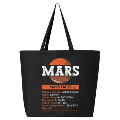 Mars Facts Mars Planet Space Lover 25L Jumbo Tote
