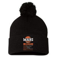 Mars Facts Mars Planet Space Lover Pom Pom 12in Knit Beanie