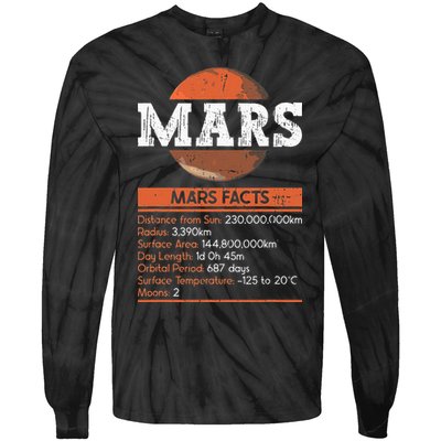Mars Facts Mars Planet Space Lover Tie-Dye Long Sleeve Shirt