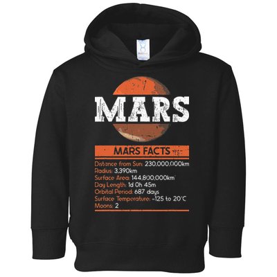 Mars Facts Mars Planet Space Lover Toddler Hoodie