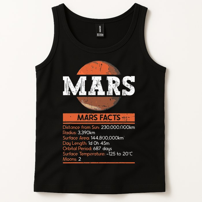 Mars Facts Mars Planet Space Lover Tank Top
