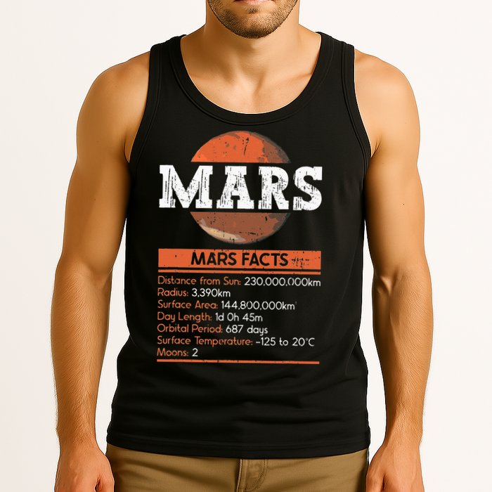Mars Facts Mars Planet Space Lover Tank Top