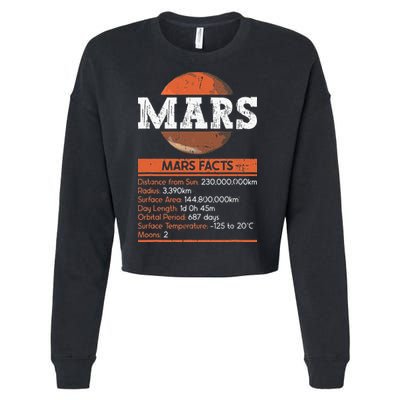 Mars Facts Mars Planet Space Lover Cropped Pullover Crew