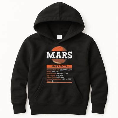 Mars Facts Mars Planet Space Lover Kids Hoodie