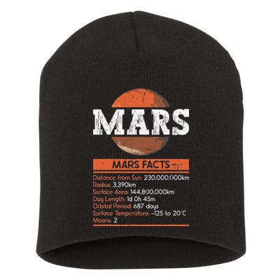 Mars Facts Mars Planet Space Lover Short Acrylic Beanie