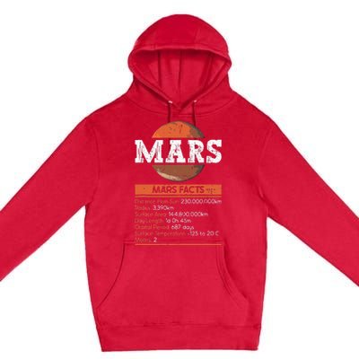 Mars Facts Mars Planet Space Lover Premium Pullover Hoodie