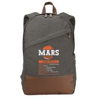 Mars Facts Mars Planet Space Lover Cotton Canvas Backpack