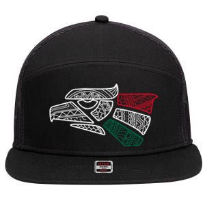 Mexico Flag Mexican Eagle Aztec Style Hecho En Mexico 7 Panel Mesh Trucker Snapback Hat