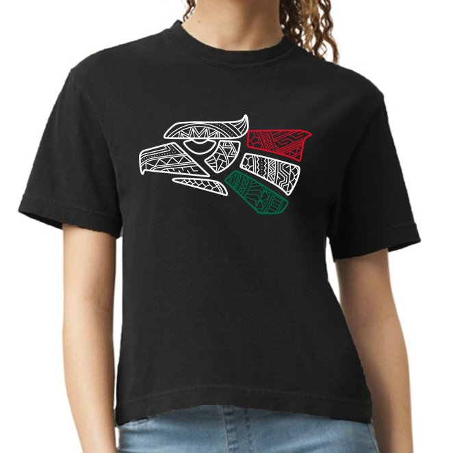 Mexico Flag Mexican Eagle Aztec Style Hecho En Mexico Comfort Colors Boxy T-Shirt