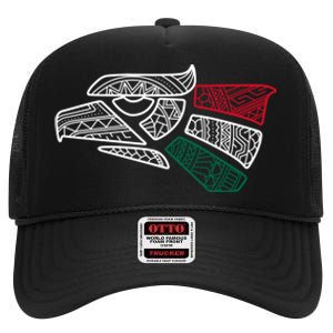 Mexico Flag Mexican Eagle Aztec Style Hecho En Mexico High Crown Mesh Back Trucker Hat