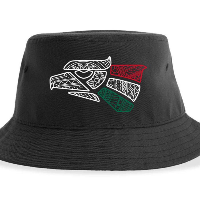 Mexico Flag Mexican Eagle Aztec Style Hecho En Mexico Sustainable Bucket Hat