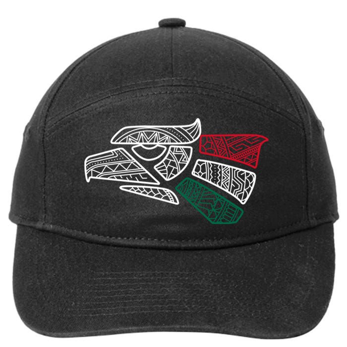 Mexico Flag Mexican Eagle Aztec Style Hecho En Mexico 7-Panel Snapback Hat