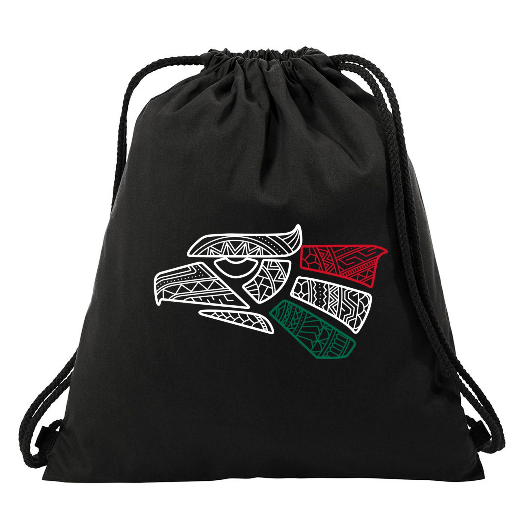 Mexico Flag Mexican Eagle Aztec Style Hecho En Mexico Drawstring Bag