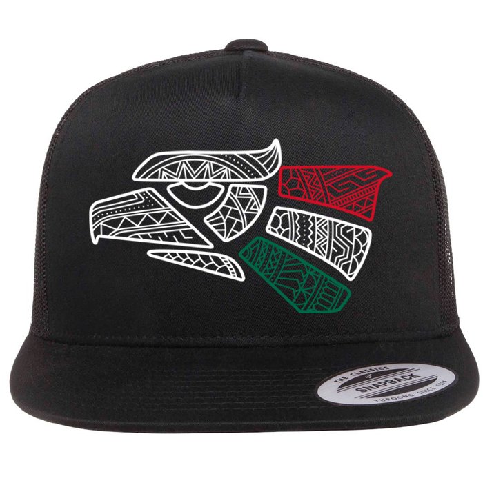 Mexico Flag Mexican Eagle Aztec Style Hecho En Mexico Flat Bill Trucker Hat