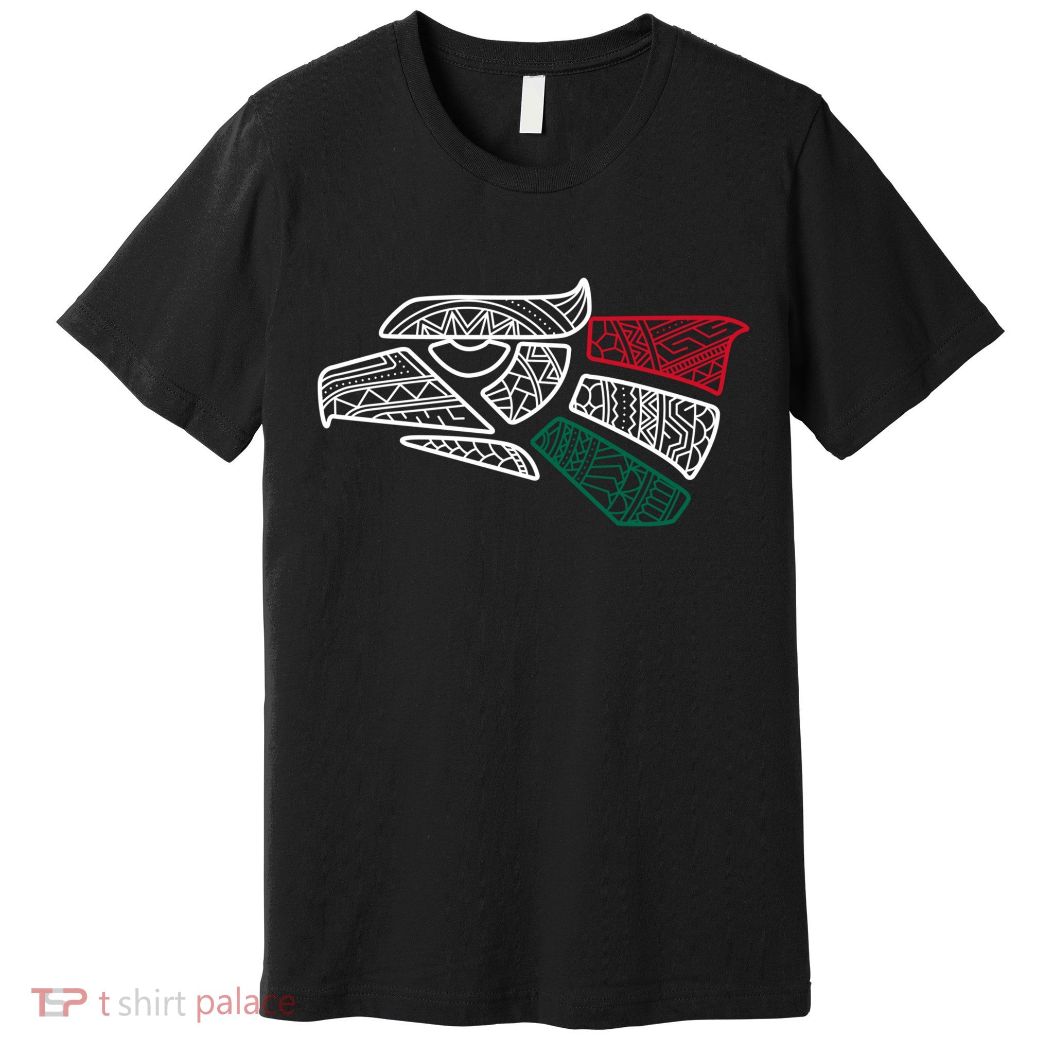 Mexico Flag Mexican Eagle Aztec Style Hecho En Mexico Premium T-Shirt